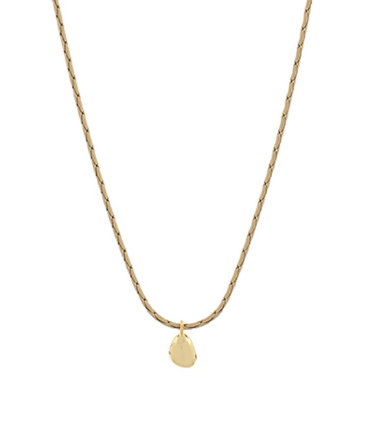 Geometric Teardrop Color Coated Chain Necklace - Beige/Gold