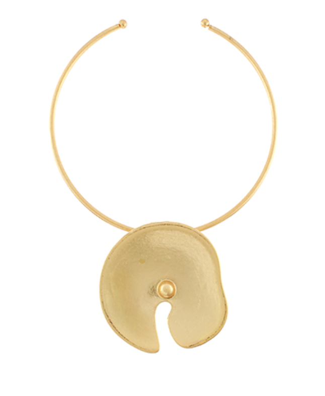 Geo Flower Open Choker Necklace - Gold
