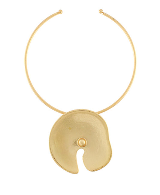 Geo Flower Open Choker Necklace - Gold