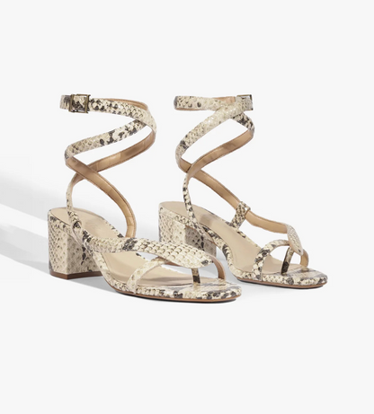 Cleo Leather Sandal - Snake Print
