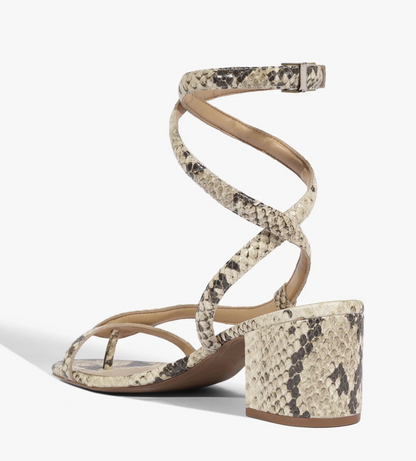 Cleo Leather Sandal - Snake Print