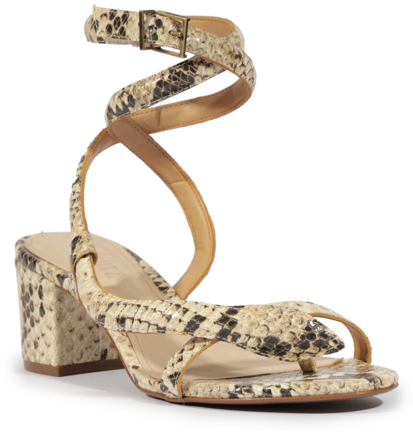 Cleo Leather Sandal - Snake Print