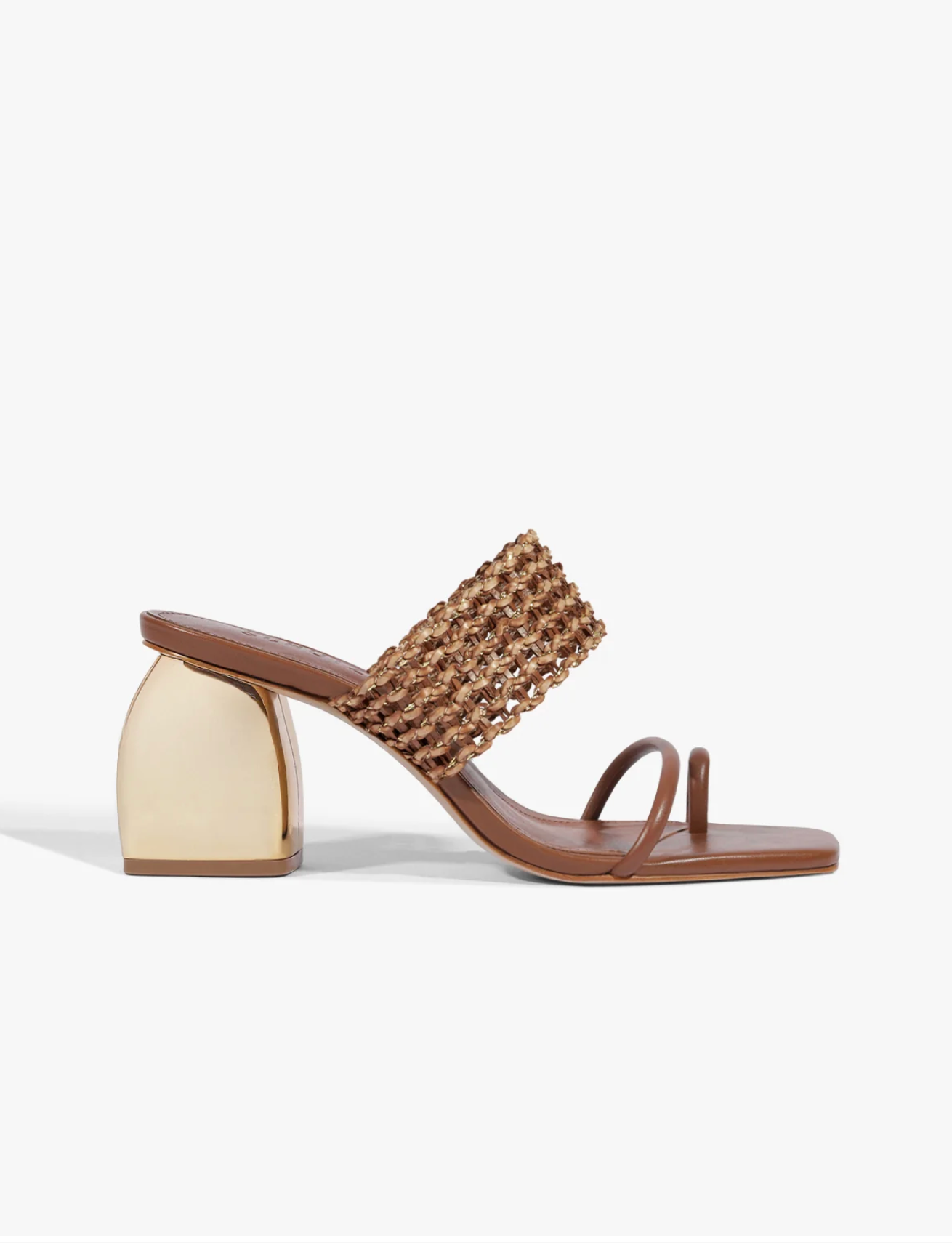 Aberdeen Mid Block Heel Sandal - Cognac