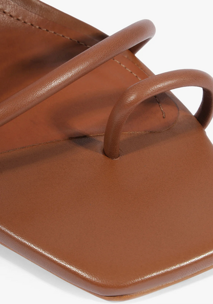 Aberdeen Mid Block Heel Sandal - Cognac