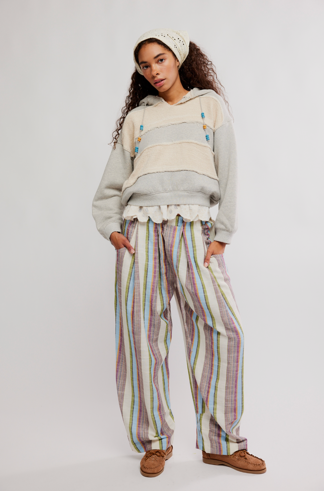 Chambers Laidback Pull-On Pants - Ivory Combo Stripe