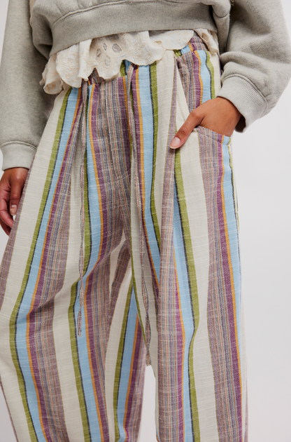 Chambers Laidback Pull-On Pants - Ivory Combo Stripe