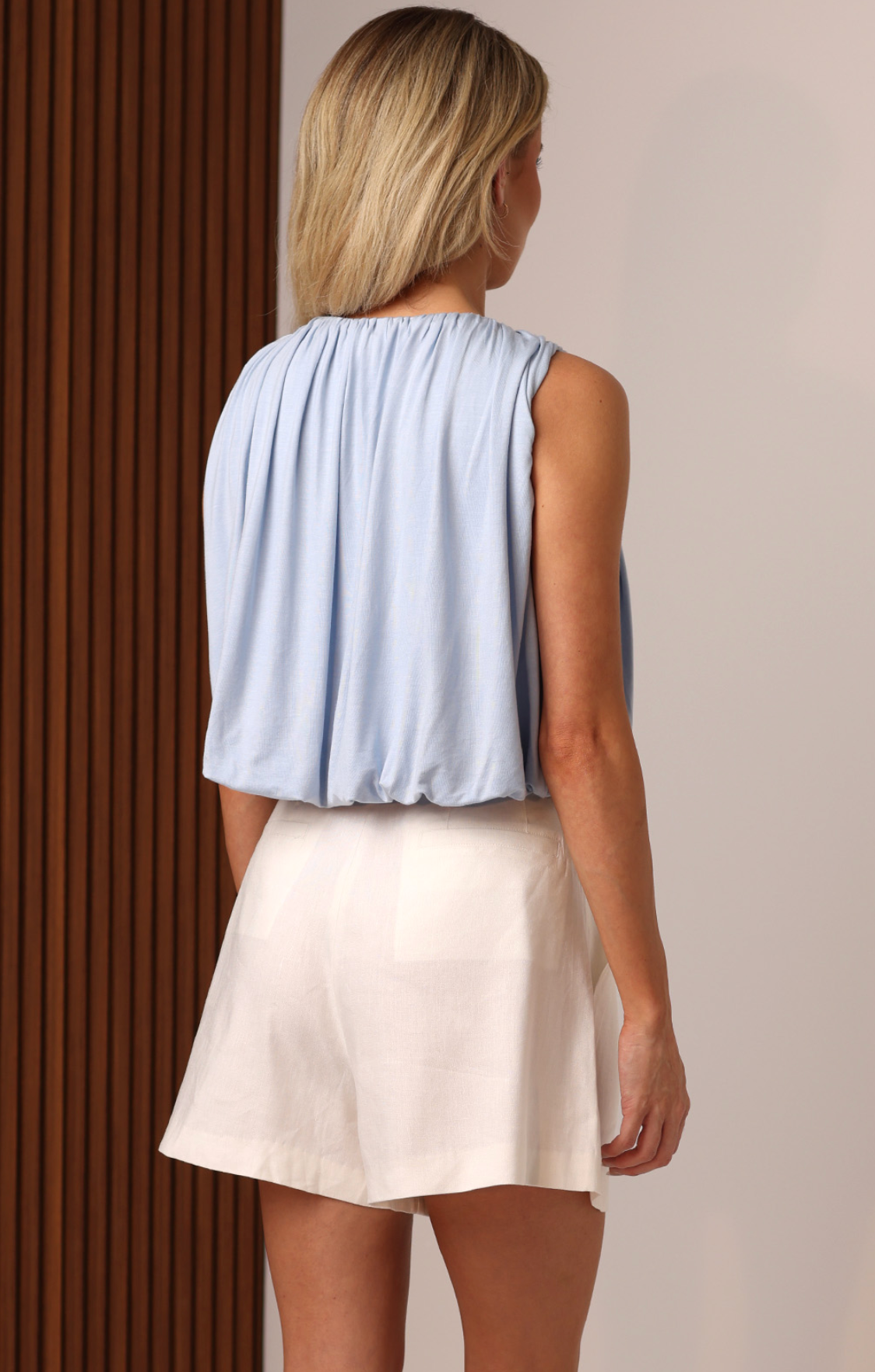 Maya Bubble Top - Skyway Blue