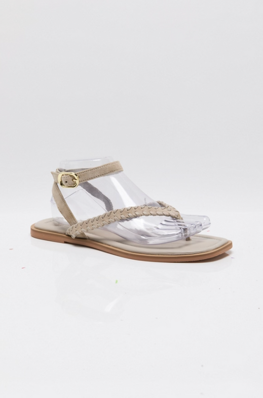 Free People Waverly Whipstitch Thing Sandal - Sunstone Sand Suede Combo
