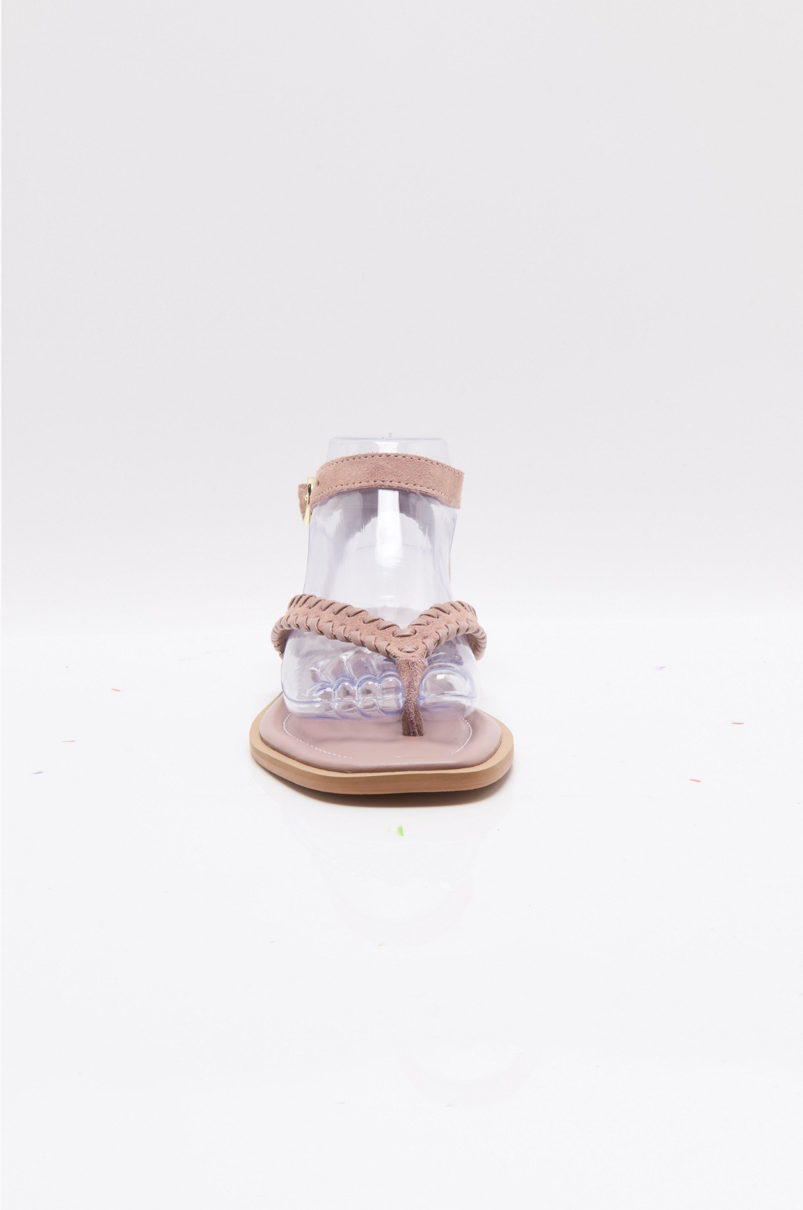 Free People Waverly Whipstitch Thing Sandal - Pearl Blush Suede Combo