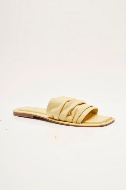 Free People Evelyn Slip On Sandals - Sunkissed Yellow Leather