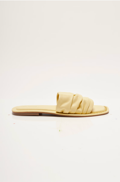 Free People Evelyn Slip On Sandals - Sunkissed Yellow Leather