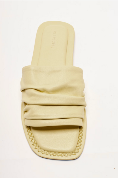 Free People Evelyn Slip On Sandals - Sunkissed Yellow Leather