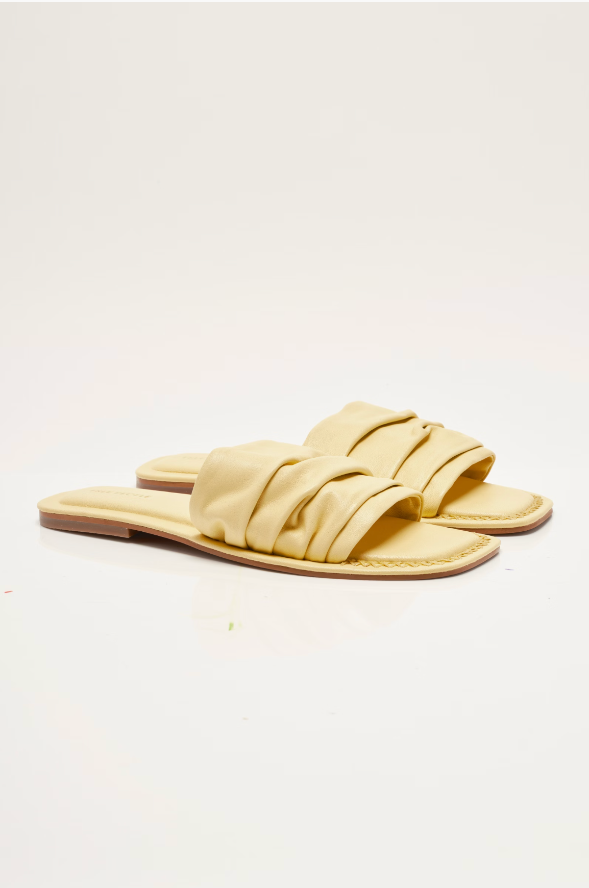 Free People Evelyn Slip On Sandals - Sunkissed Yellow Leather