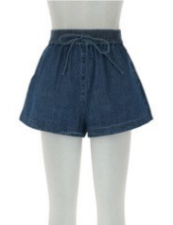 Washed Denim Shorts - Indigo Blue