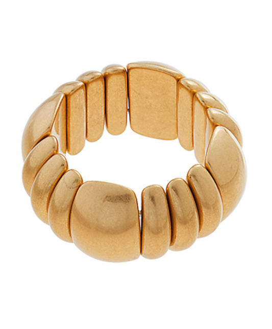 Dome Shape Stretch Bracelet - Vintage Gold