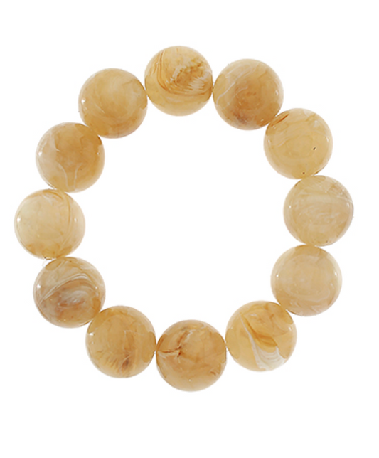 Ball Bead Bracelet - Natural Light Brown