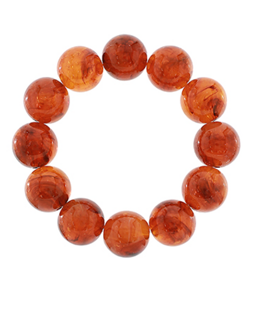 Ball Bead Bracelet - Red Brown