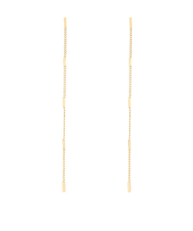 Long Chain Drop Earrings - Gold