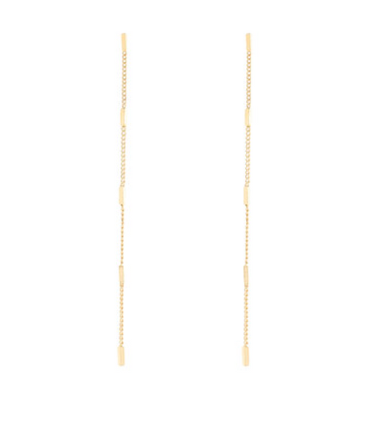 Long Chain Drop Earrings - Gold