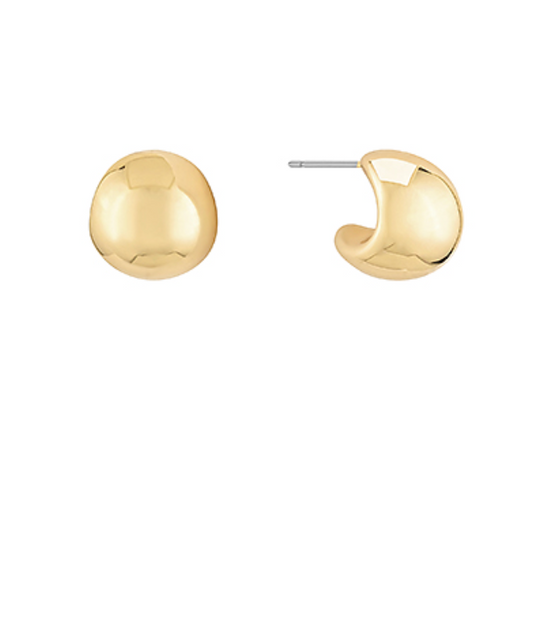 Metal Dome Earrings - Gold