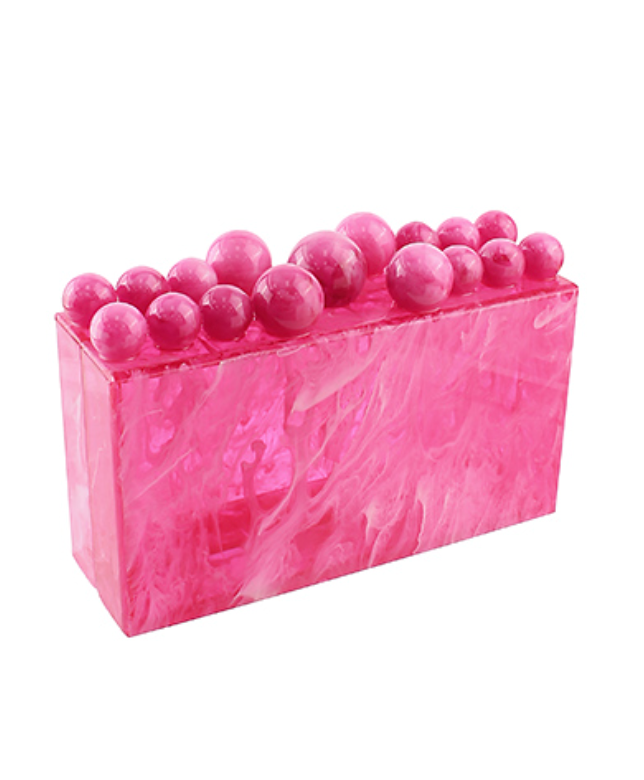 Marble Clutch - Fuchsia