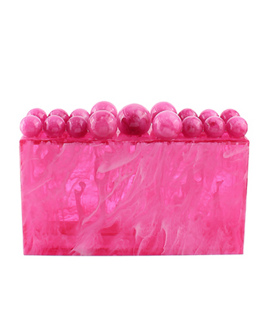 Marble Clutch - Fuchsia