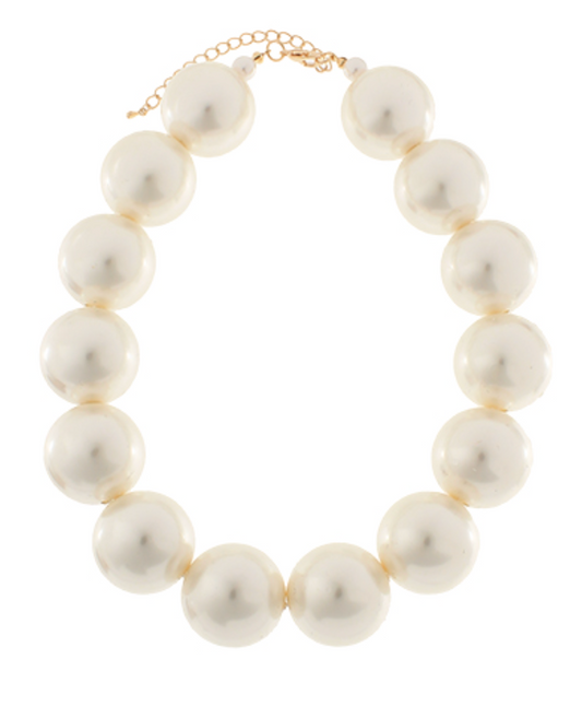 30mm Pearl Necklace - Cream
