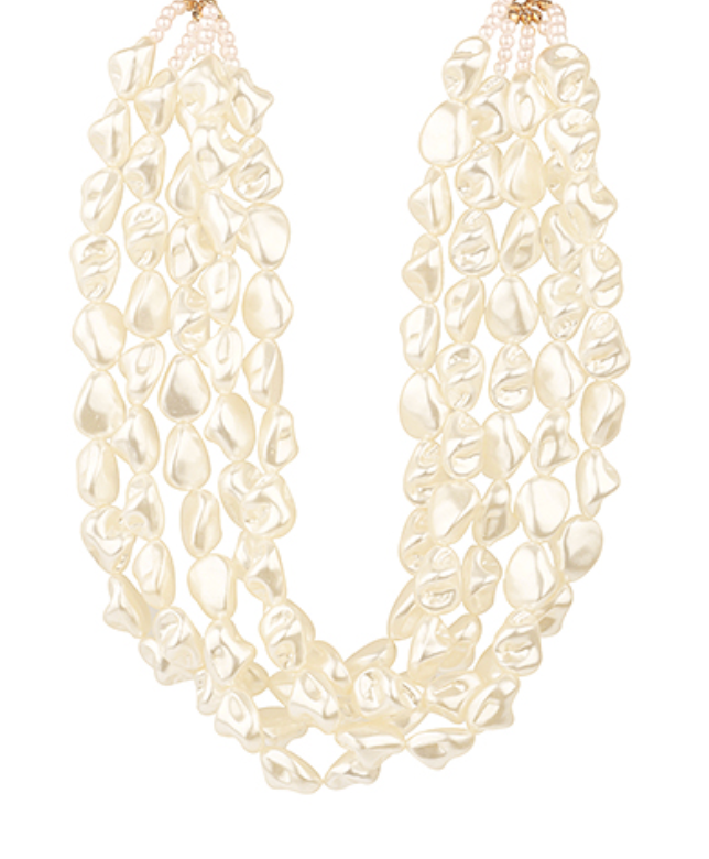 Pearl Multi Layered Necklace - Cream