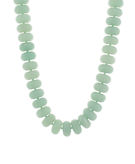 Chunky Marble Bead Necklace - Mint