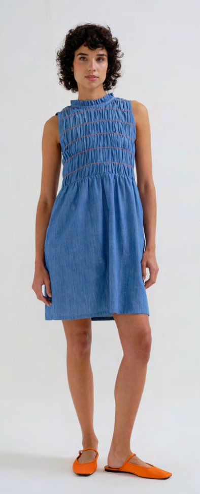 Chambray Short Dress - Light Blue