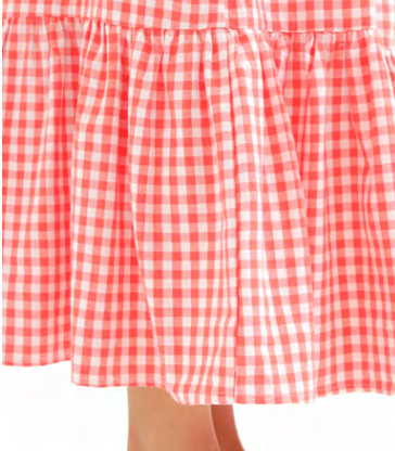 Gingham Check Skirt - Red