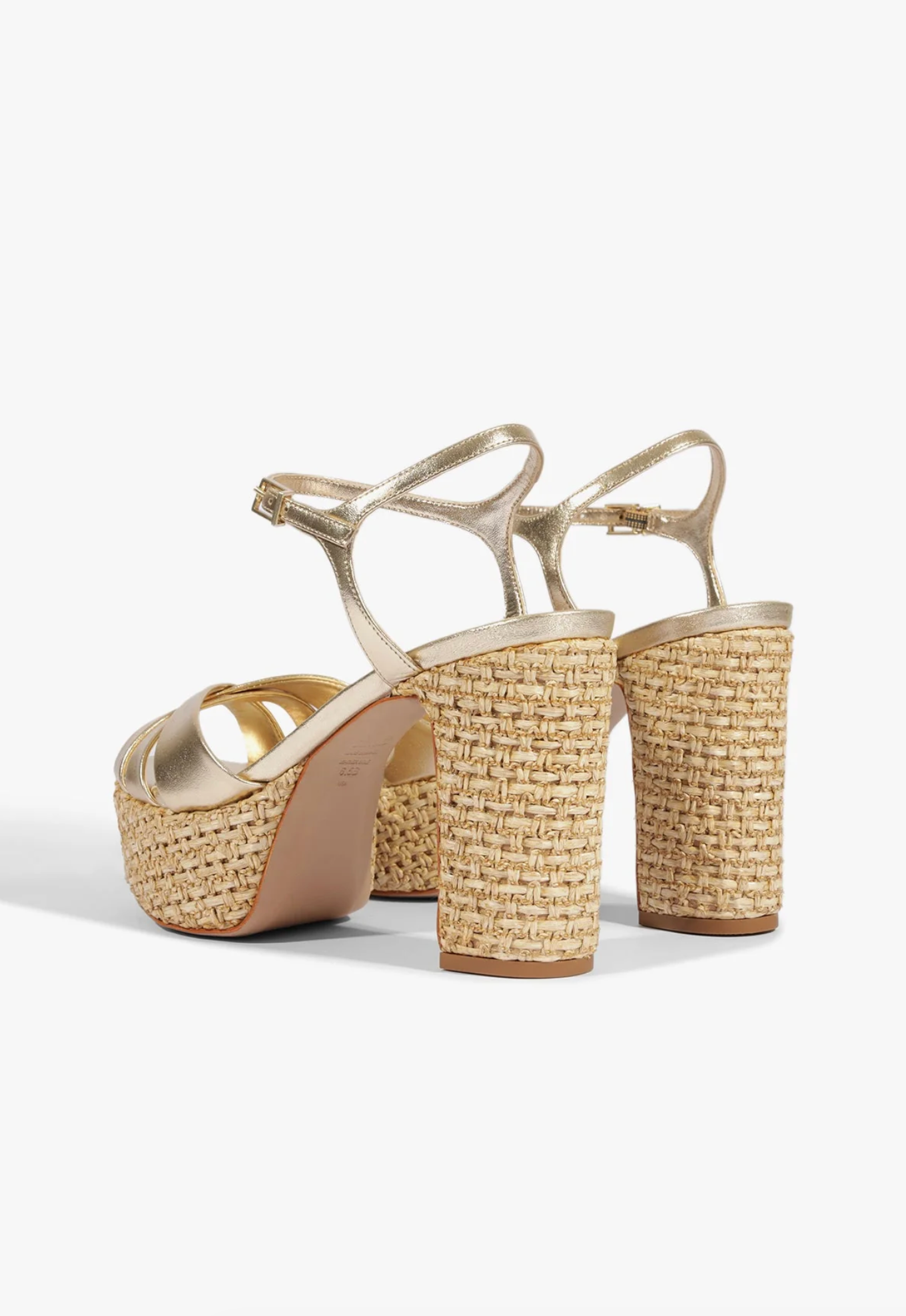 Keefa Raffia Platform Sandal - Platinum Gold