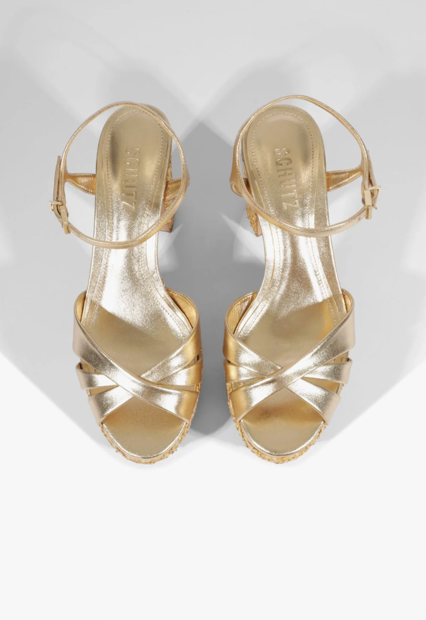 Keefa Raffia Platform Sandal - Platinum Gold