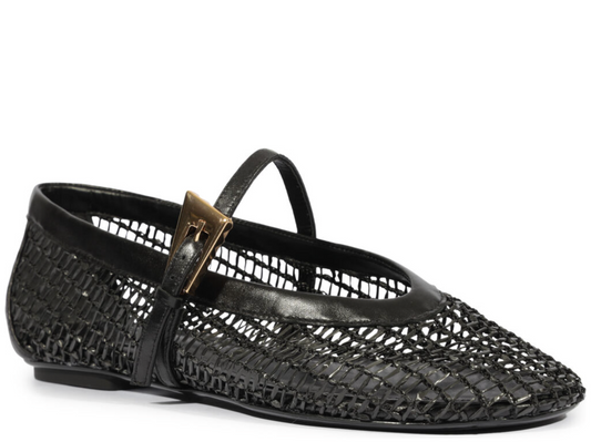 Sylvie Mesh Ballet Flat - Black