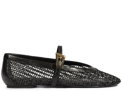 Sylvie Mesh Ballet Flat - Black