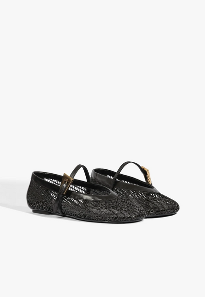 Sylvie Mesh Ballet Flat - Black