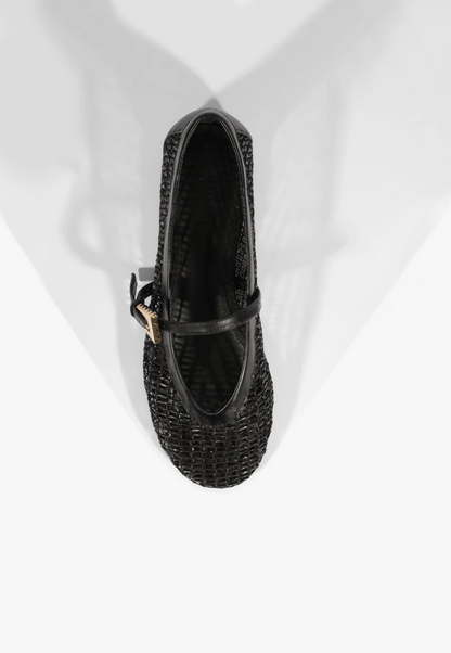 Sylvie Mesh Ballet Flat - Black
