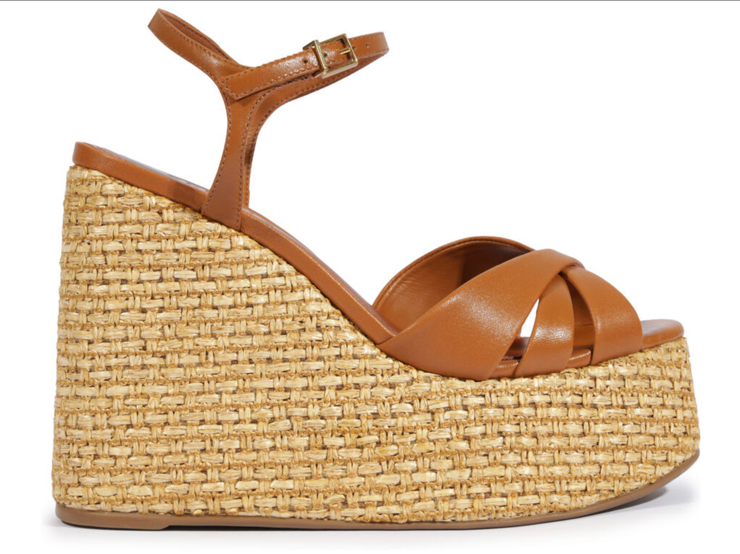 Keefa Raffia Wedge Sandal - Burnt Honey