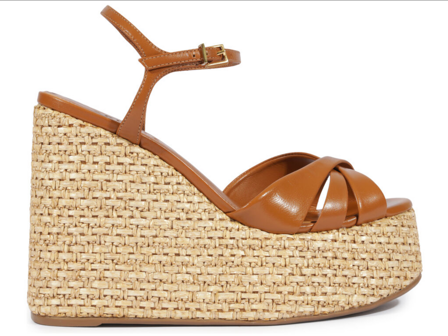 Keefa Raffia Wedge Sandal - Burnt Honey