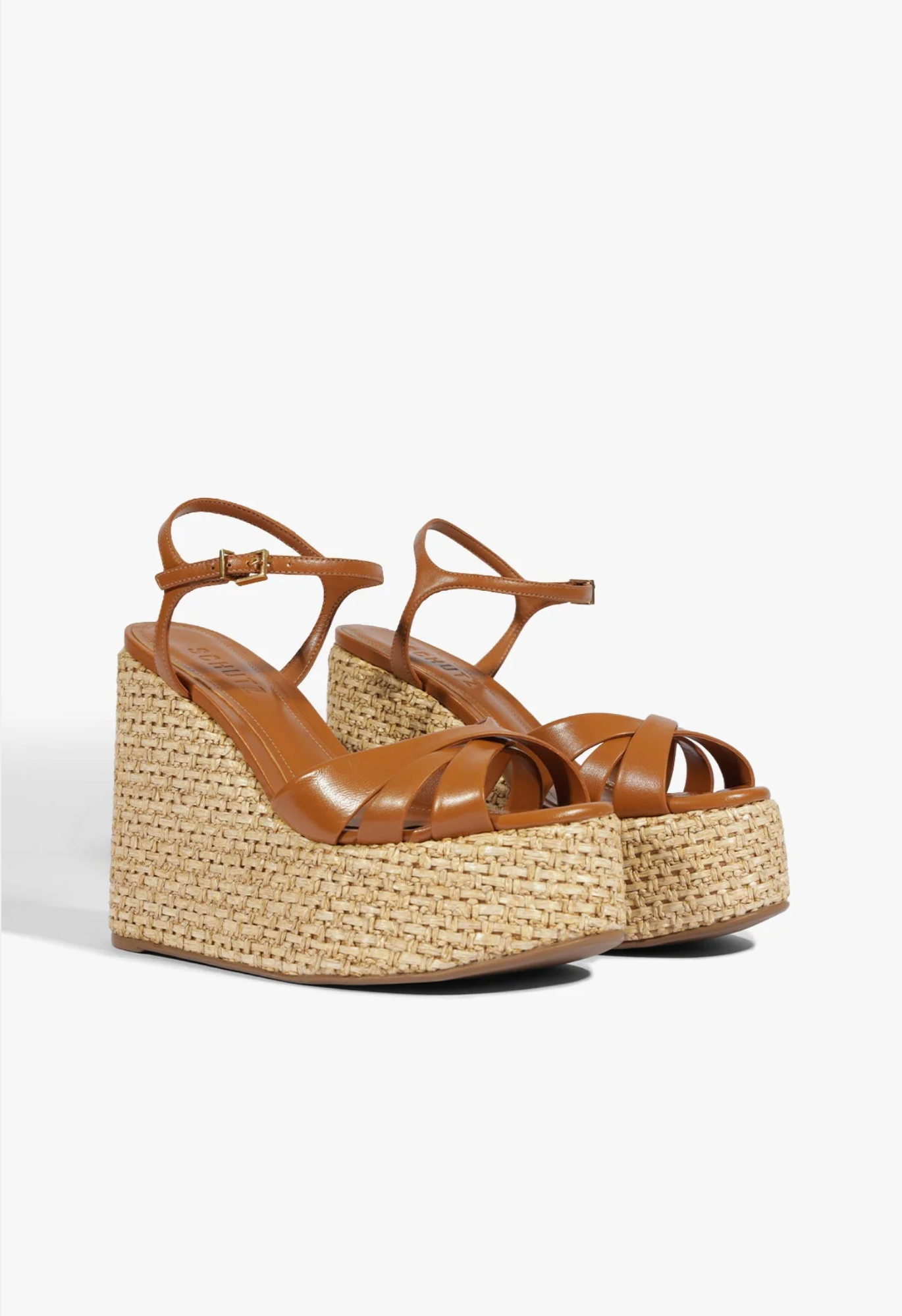 Keefa Raffia Wedge Sandal - Burnt Honey