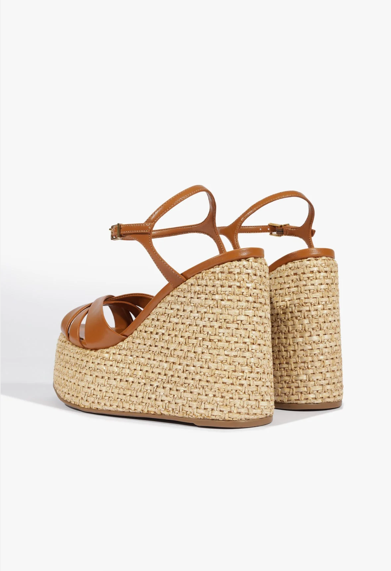 Keefa Raffia Wedge Sandal - Burnt Honey