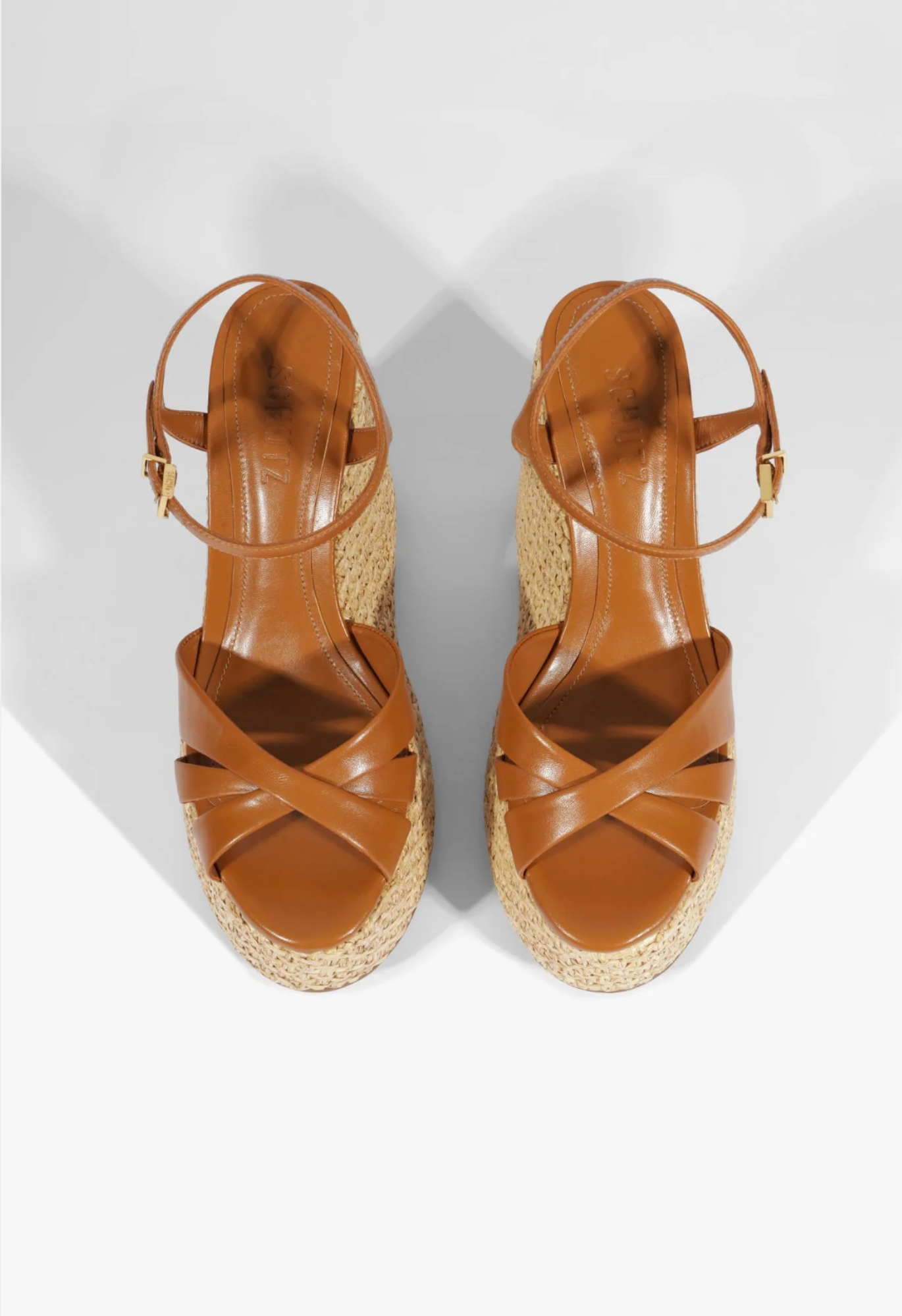 Keefa Raffia Wedge Sandal - Burnt Honey