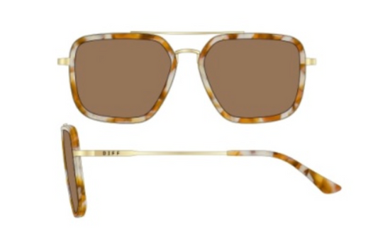 DIFF Eyewear Jordan - Gilded Tortoise Brown Sunglasses