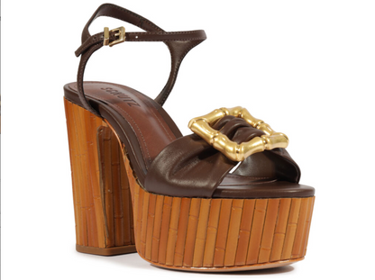 Enola Bamboo Platform Sandal - Root Brown