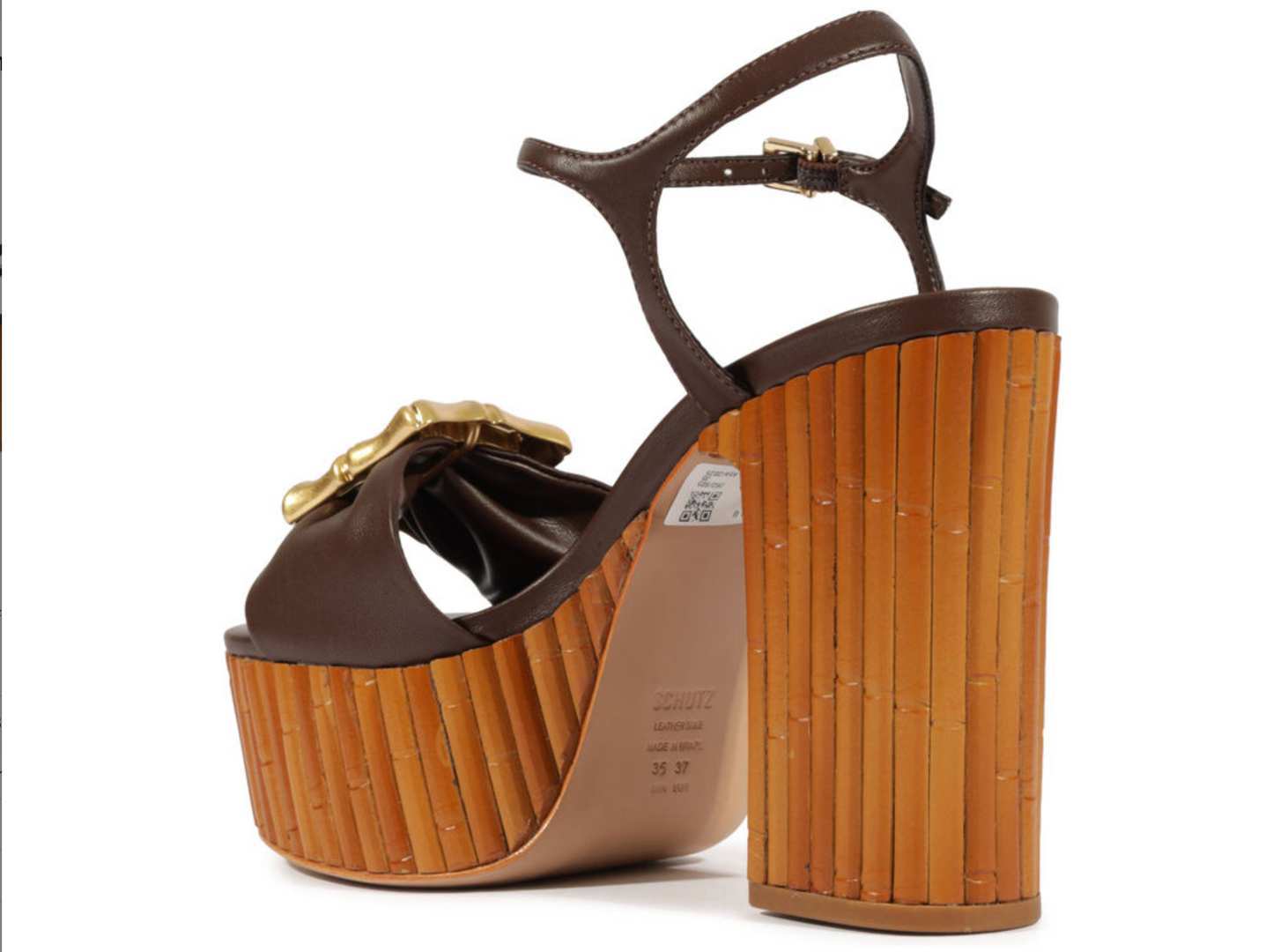 Enola Bamboo Platform Sandal - Root Brown