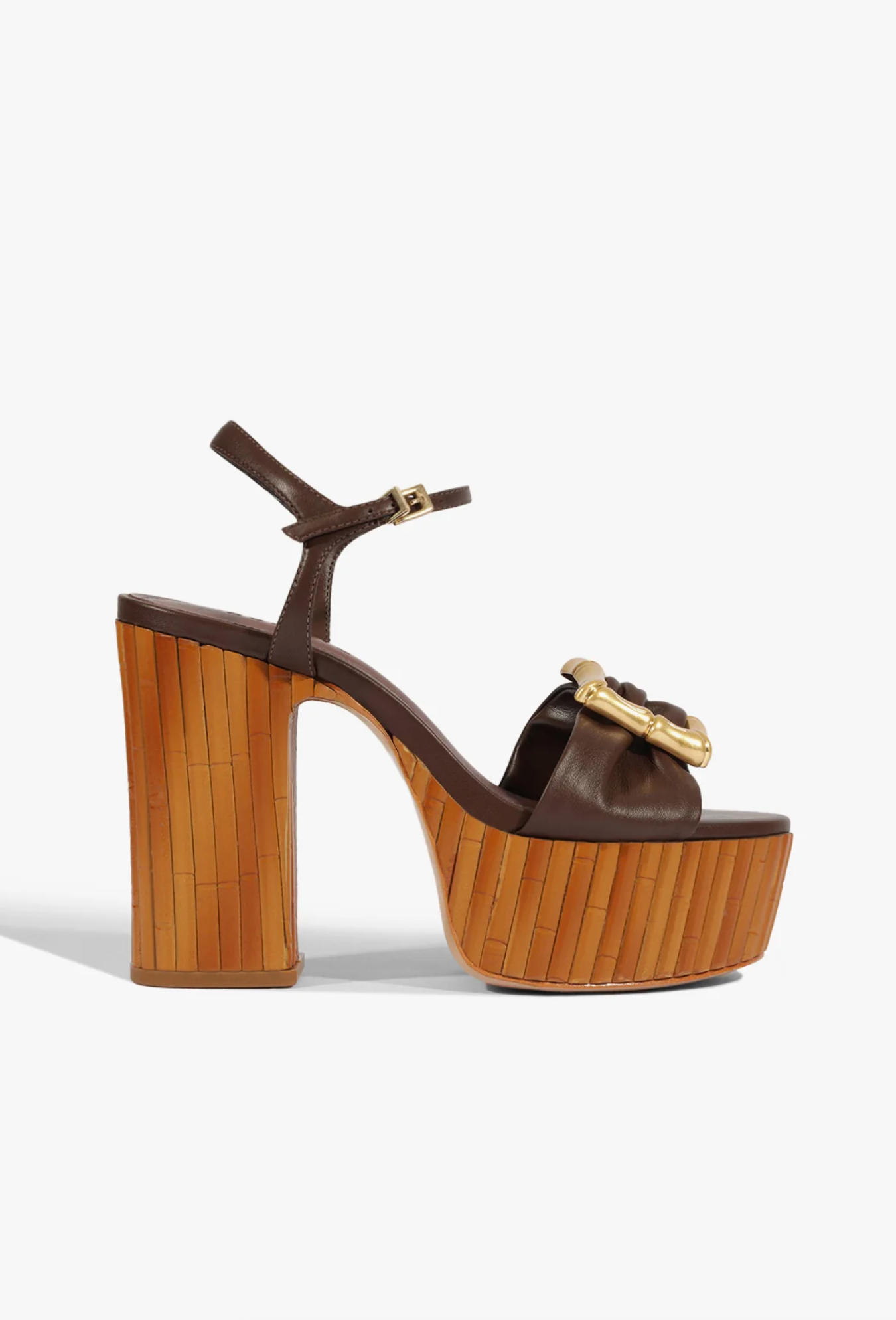Enola Bamboo Platform Sandal - Root Brown
