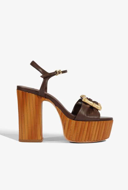 Enola Bamboo Platform Sandal - Root Brown