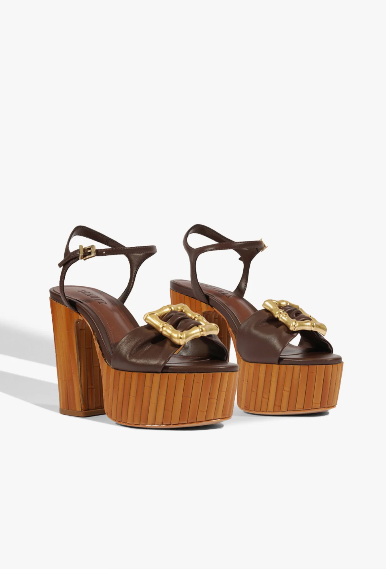 Enola Bamboo Platform Sandal - Root Brown