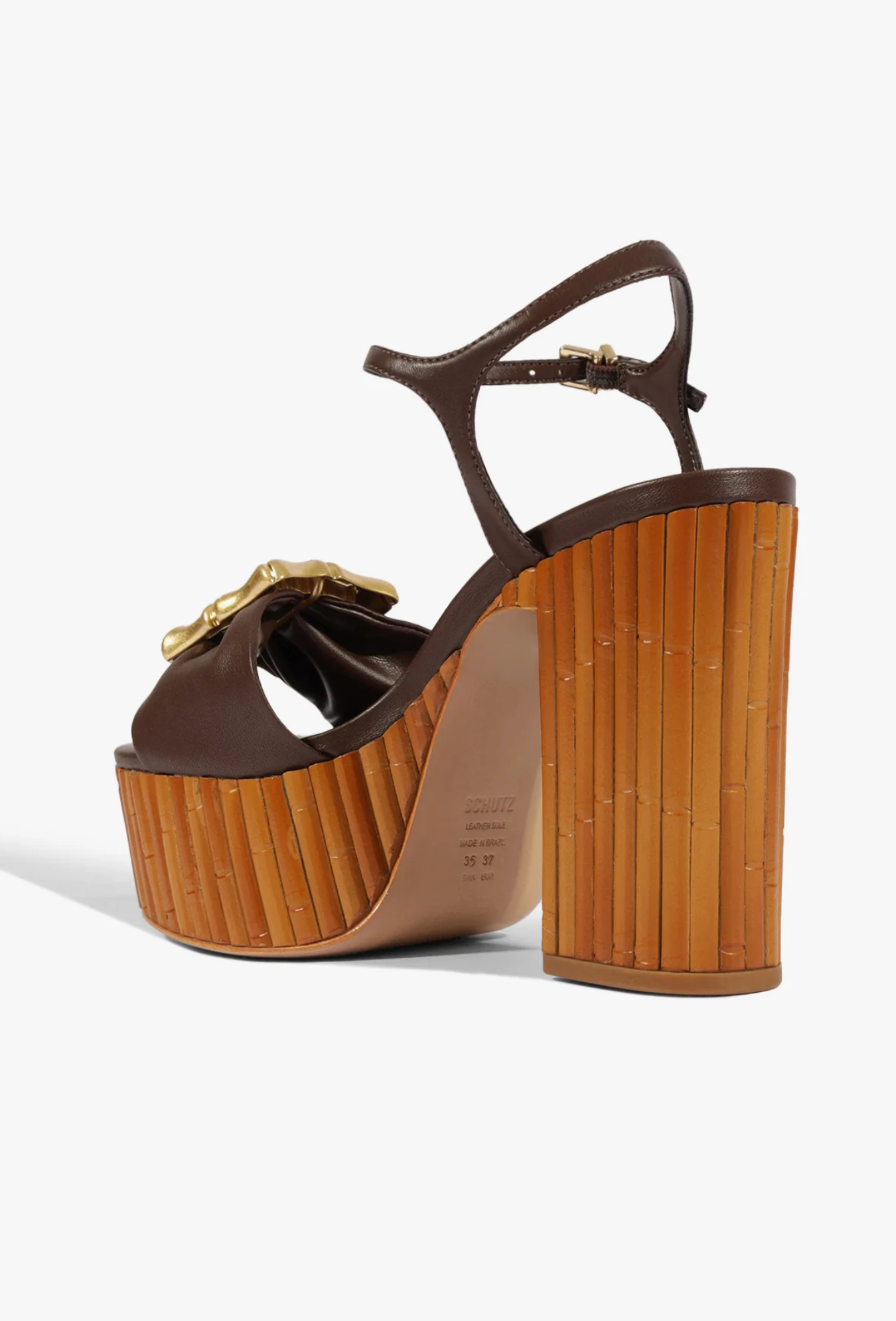 Enola Bamboo Platform Sandal - Root Brown