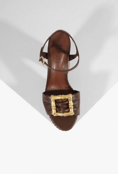 Enola Bamboo Platform Sandal - Root Brown